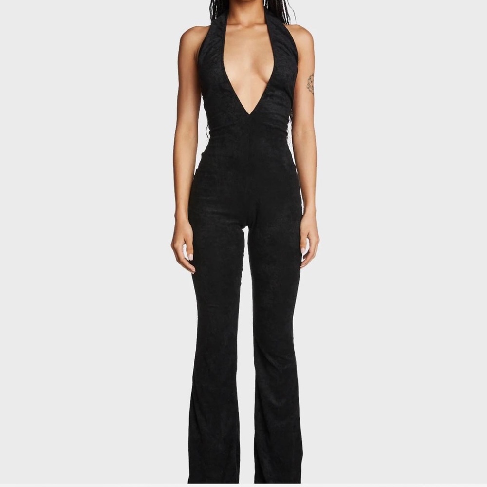 Edikted Black Terri Open Back Jumpsuit